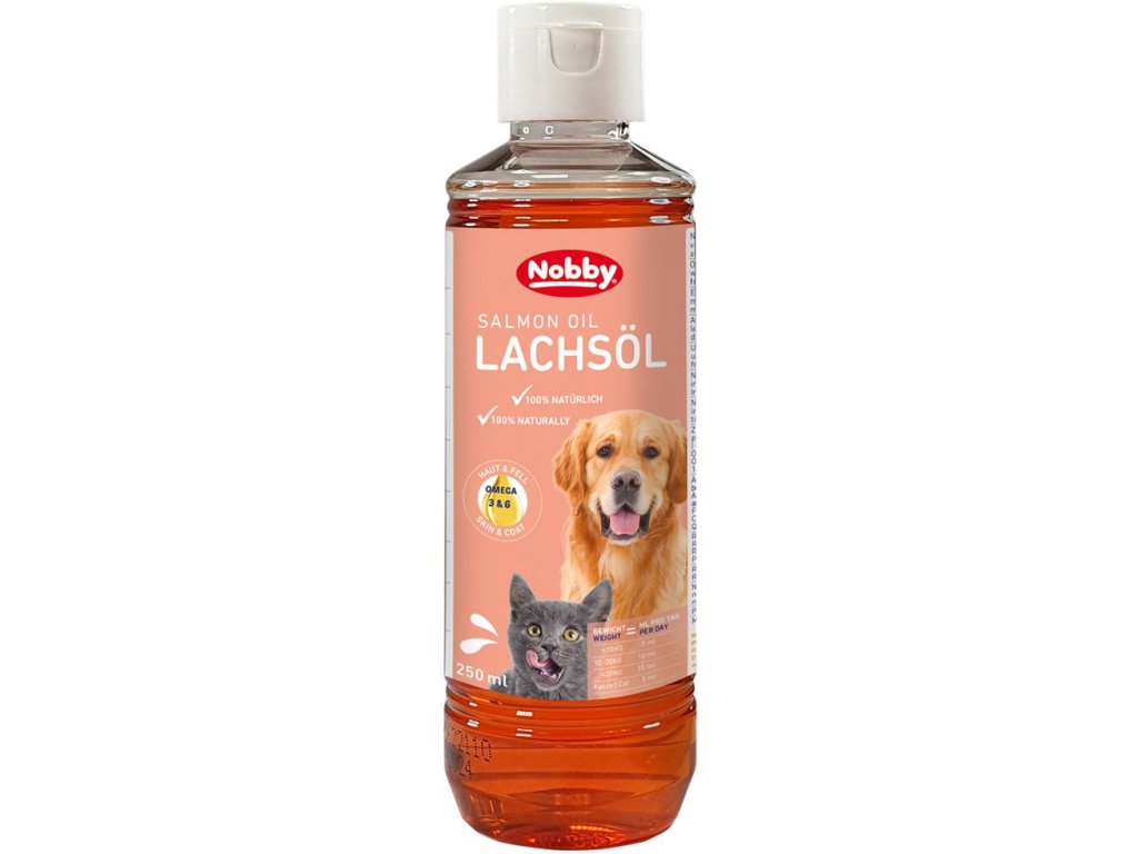62003 nobby 100 lososovy olej 250ml z kategorie chovatelske potreby a krmiva pro psy vitaminy a leciva pro psy doplnkove oleje pro psy