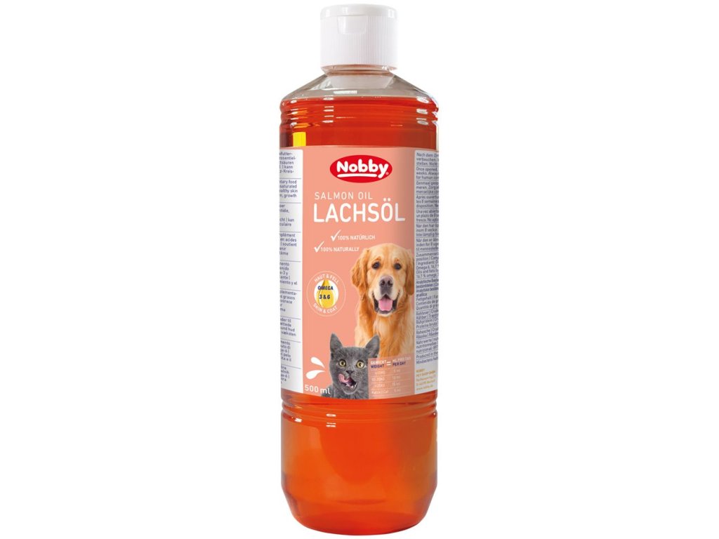 11418 1 nobby 100 lososovy olej 500ml z kategorie chovatelske potreby a krmiva pro psy vitaminy a leciva pro psy doplnkove oleje pro psy