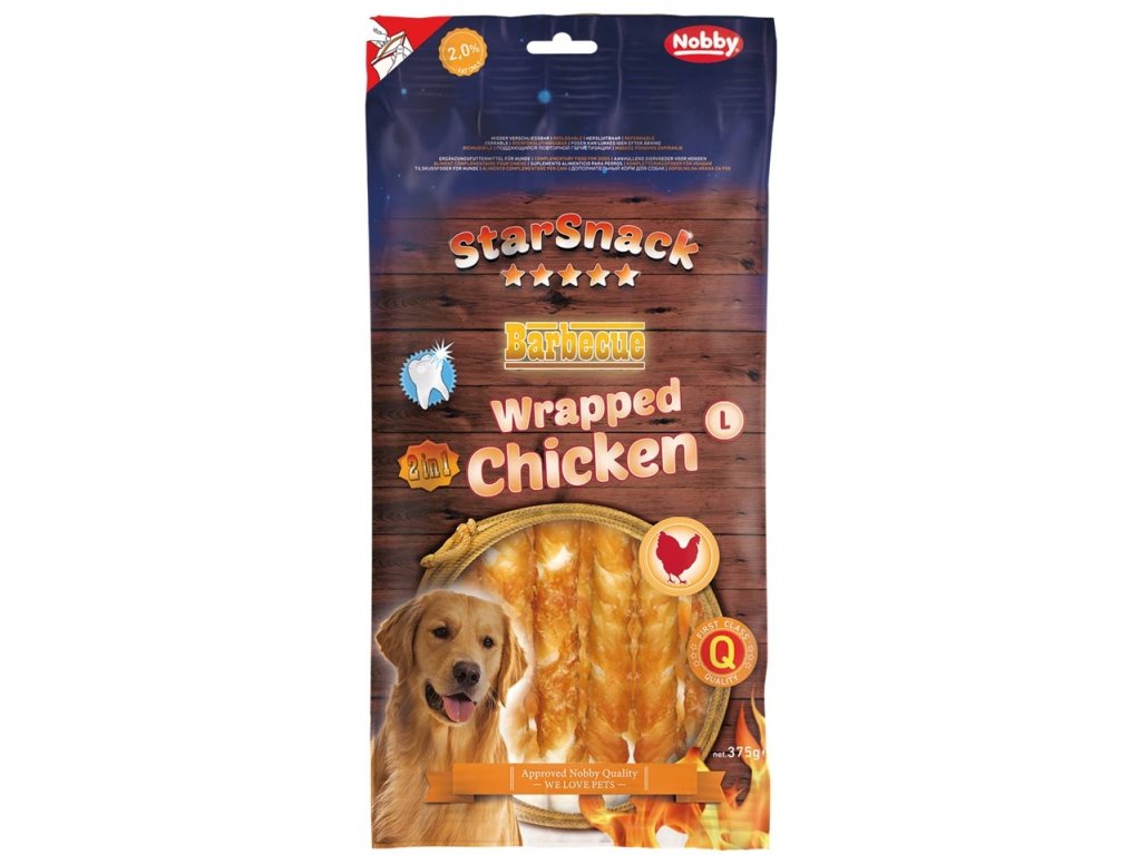 19122 2 nobby starsnack bbq wrapped buvoli tycky bile s kurecim 25cm 375g z kategorie chovatelske potreby a krmiva pro psy pamlsky pro psy zvykaci pamlsky pro psy