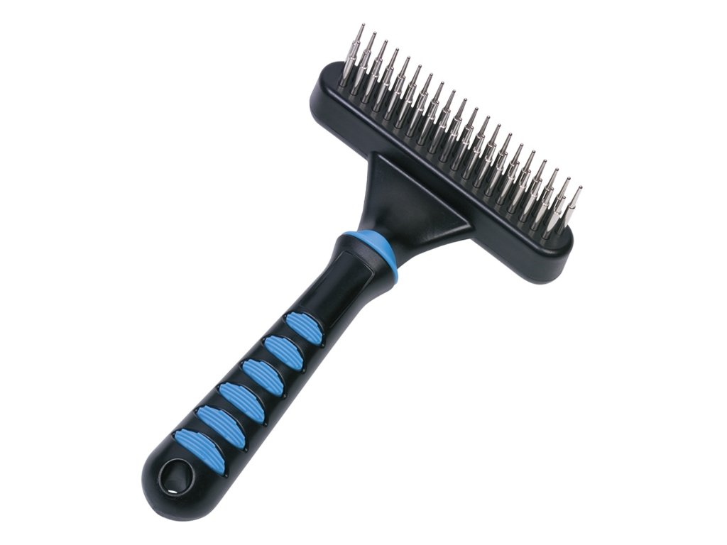 11334 1 nobby comfort line dvojrade hrablo 39 rotujicich zubu z kategorie chovatelske potreby a krmiva pro psy hygiena a kosmetika psa hrebeny a kartace pro psy