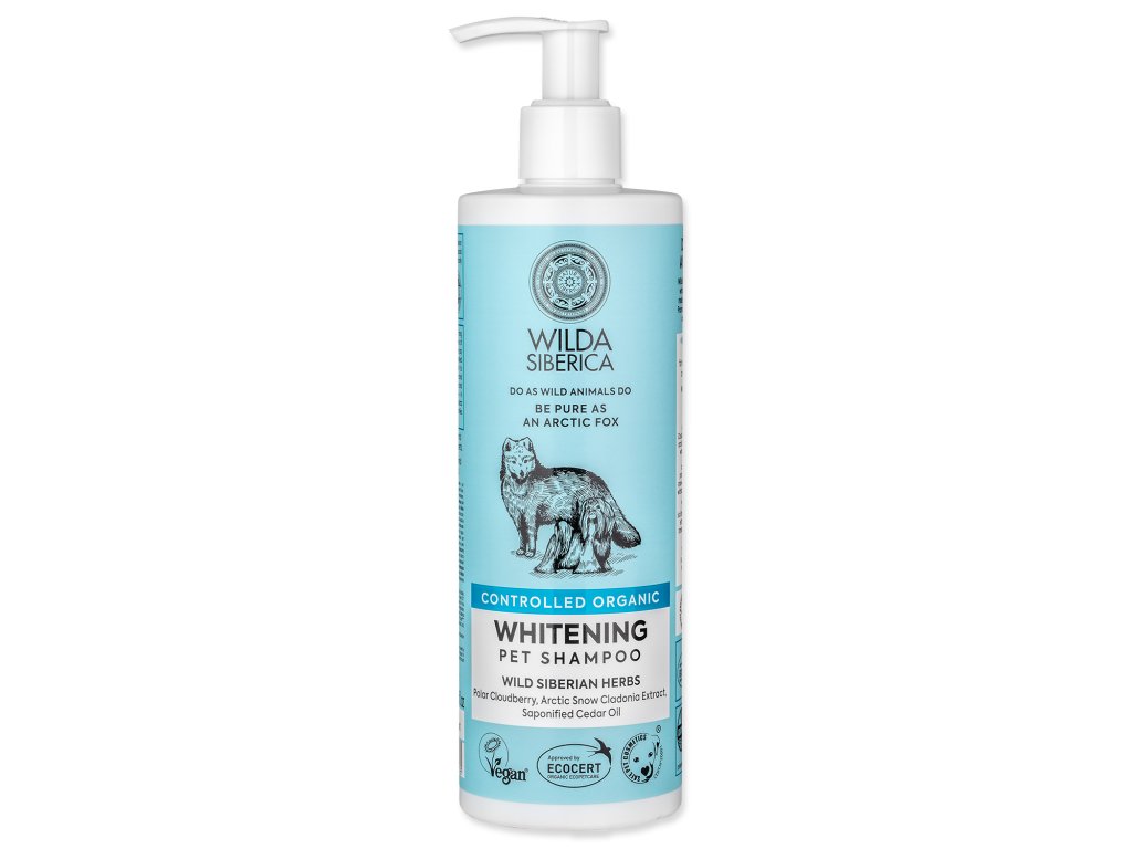 57483 1 sampon wilda siberica whitening 400 ml z kategorie chovatelske potreby a krmiva pro psy hygiena a kosmetika psa sampony a spreje pro psy