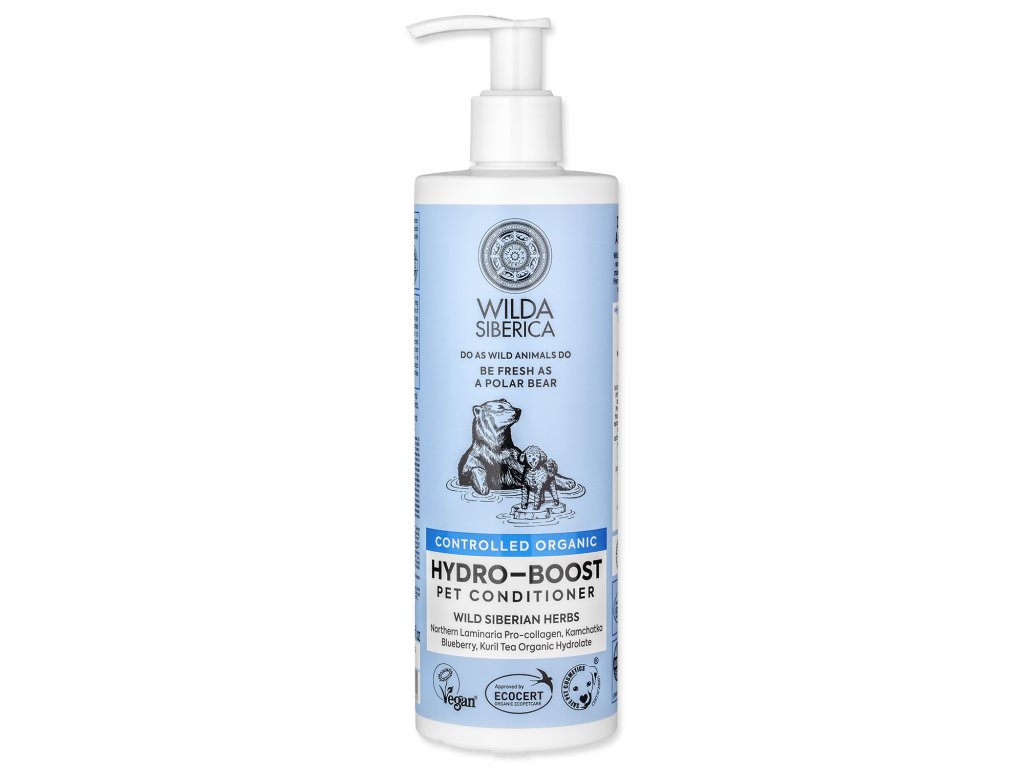 57501 1 kondicioner wilda siberica hydro boost 400 ml z kategorie chovatelske potreby a krmiva pro psy hygiena a kosmetika psa sampony a spreje pro psy