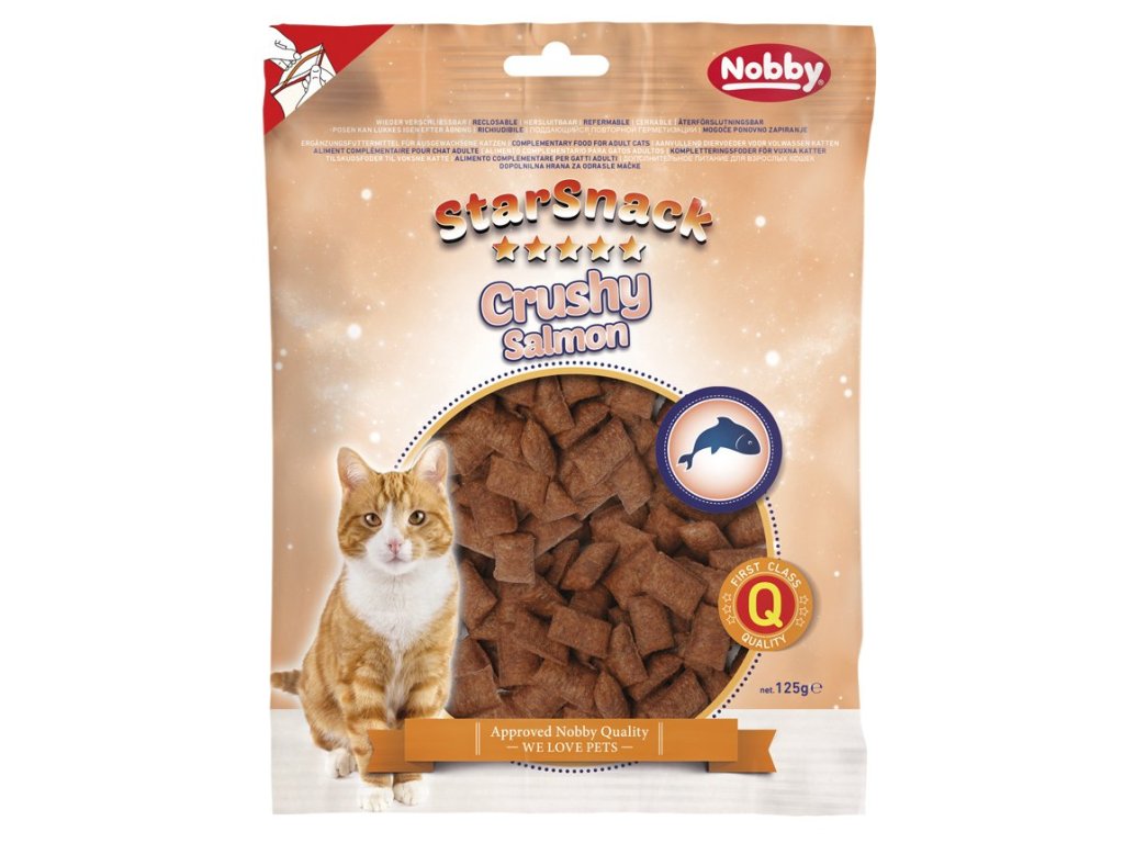 26034 2 nobby starsnack cat crushy salmon krupave polstarky s lososem 125g z kategorie chovatelske potreby a krmiva pro kocky krmivo a pamlsky pro kocky pamlsky pro kocky