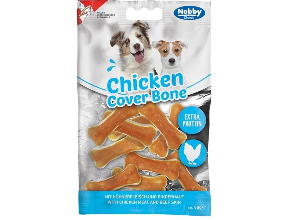 76899 2 nobby classic chicken cover bone s kureci kosticky 5cm 80g z kategorie chovatelske potreby a krmiva pro psy pamlsky pro psy bile kosti pro psy