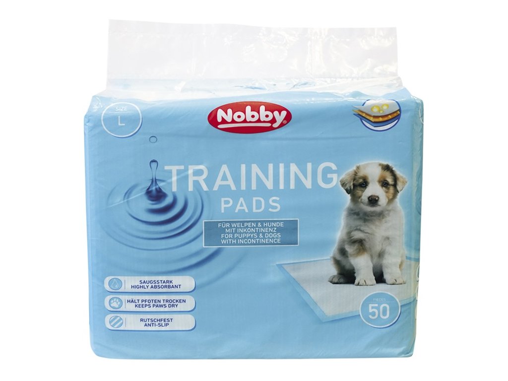 29664 2 nobby absorpcni podlozky l 60x60cm 50ks z kategorie chovatelske potreby a krmiva pro psy hygiena a kosmetika psa toalety a podlozky pro psy