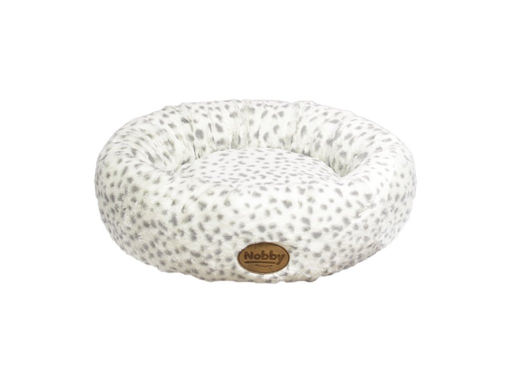18930 1 nobby alanis donut plysovy pelisek leopard seda 45cm z kategorie chovatelske potreby a krmiva pro psy pelisky a dvirka pro psy pelechy a pohovky pro psy