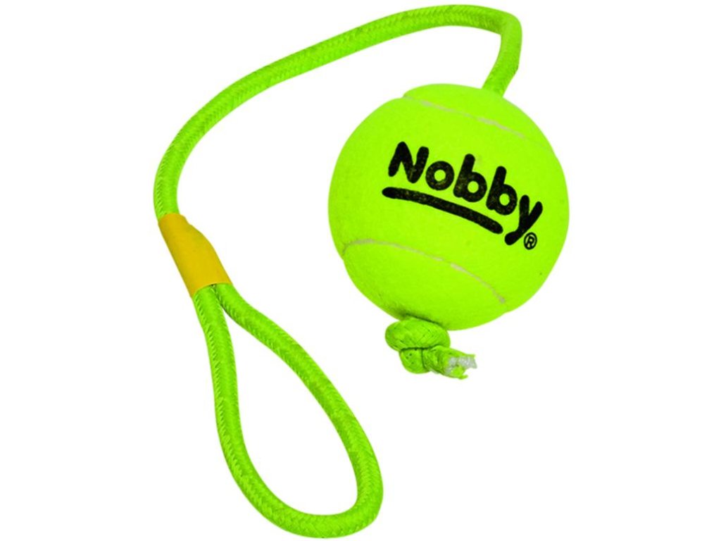 2352 1 nobby hracka tenisovy micek xl 9cm s lanem 70cm z kategorie chovatelske potreby a krmiva pro psy hracky pro psy tenisove hracky pro psy