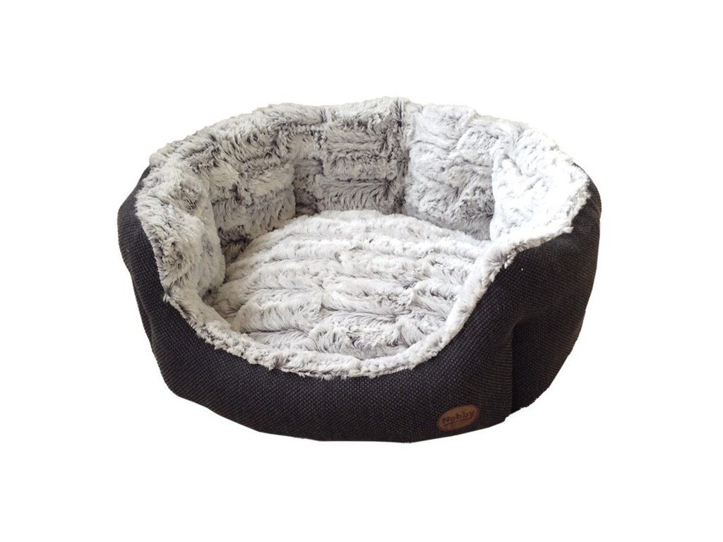 25917 2 nobby cacho luxusni plysovy pelisek sedy 45x40x19cm z kategorie chovatelske potreby a krmiva pro psy pelisky a dvirka pro psy pelechy a pohovky pro psy