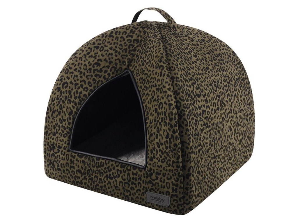 22503 1 nobby leo jeskyne leopard hneda 38x38x38cm z kategorie chovatelske potreby a krmiva pro psy pelisky a dvirka pro psy kukane a iglu pro psy