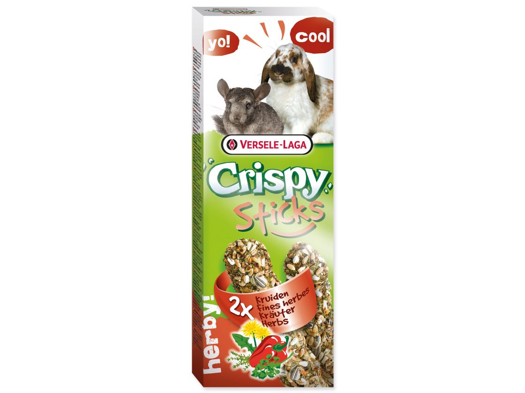 50106 1 tycinky versele laga crispy s bylinami pro kraliky a cincily 110 g z kategorie chovatelske potreby a krmiva pro hlodavce a mala zvirata pamlsky pro hlodavce