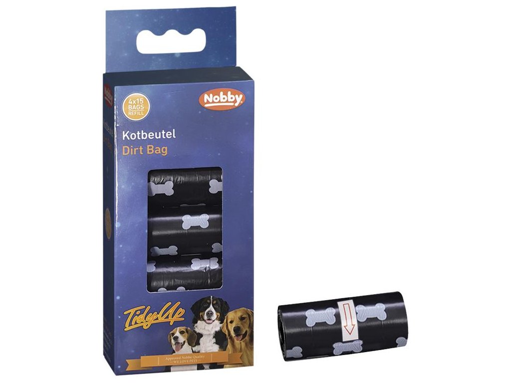 2469 3 nobby tidyup sacky na exkrementy cerne 4 role z kategorie chovatelske potreby a krmiva pro psy hygiena a kosmetika psa zasobniky a sacky na psi exkrementy