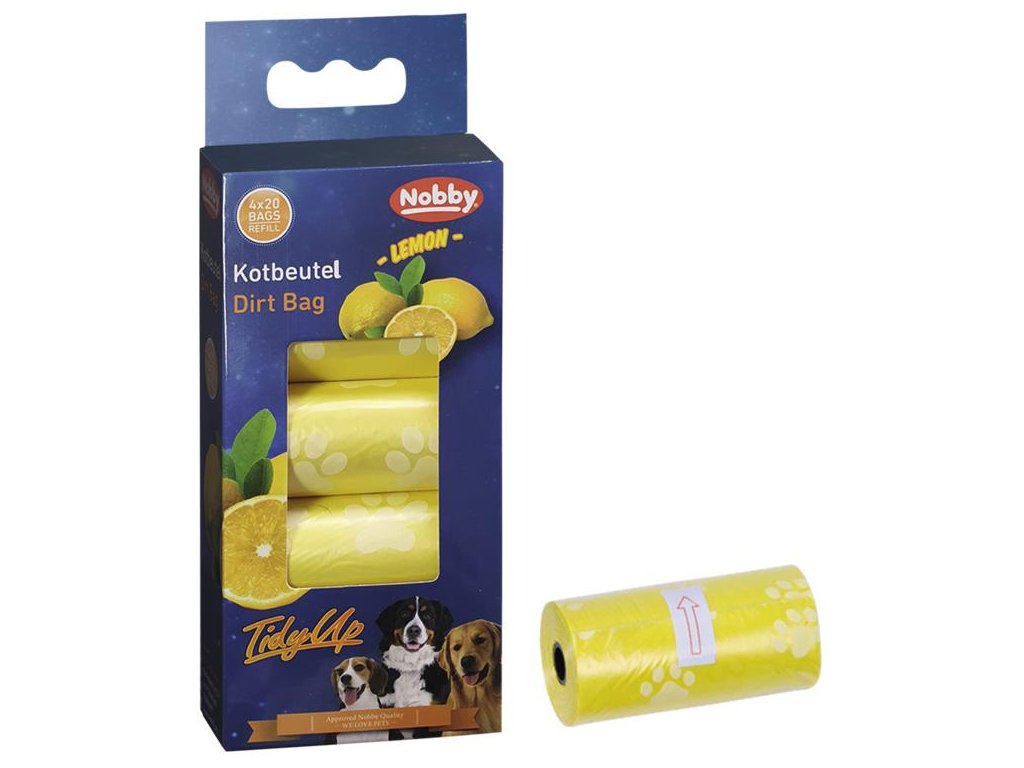 10683 2 nobby tidyup sacky na exkrementy 4 role s vuni z kategorie chovatelske potreby a krmiva pro psy hygiena a kosmetika psa zasobniky a sacky na psi exkrementy
