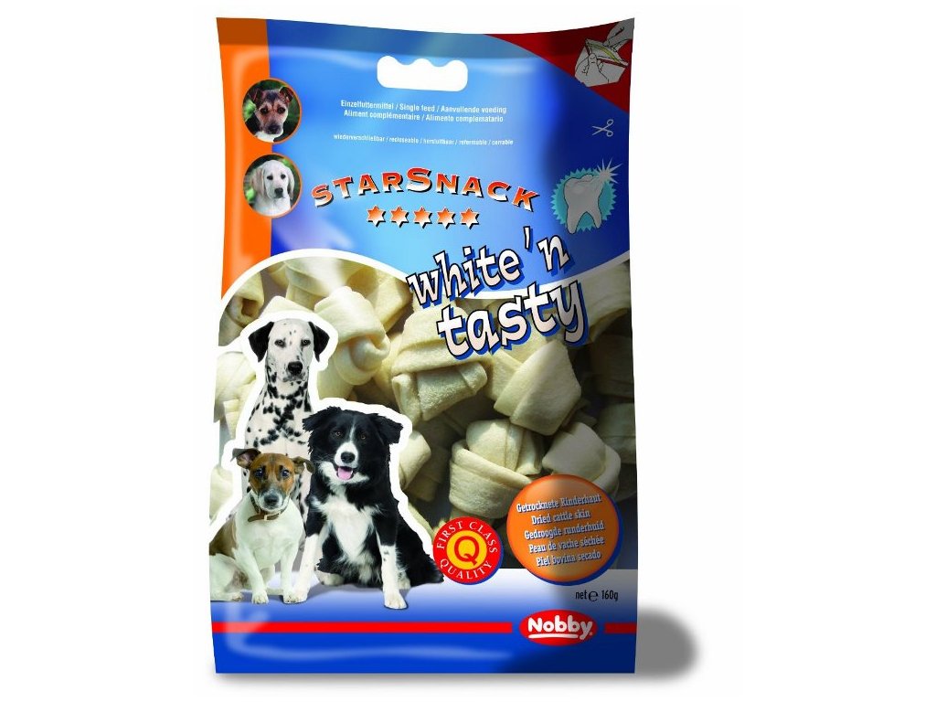 4599 2 nobby starsnack white n tasty pamlsek uzel 6 5 7 5cm 15ks z kategorie chovatelske potreby a krmiva pro psy pamlsky pro psy bile kosti pro psy