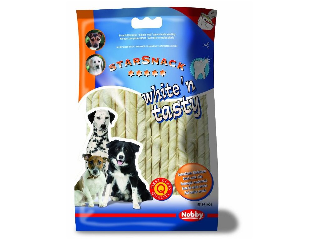 4467 2 nobby starsnack white n tasty pamlsek tycinky 12 5cm 30ks z kategorie chovatelske potreby a krmiva pro psy pamlsky pro psy bile kosti pro psy