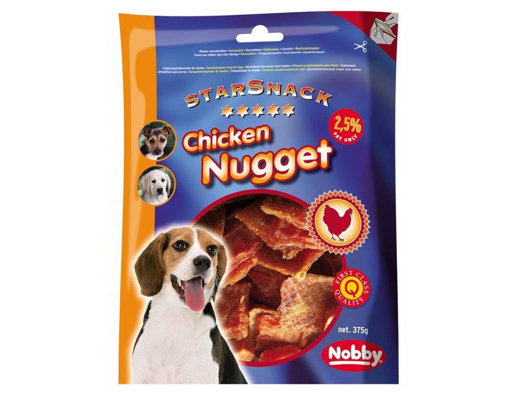 2718 3 nobby starsnack chicken nugget kureci nugetky 375g z kategorie chovatelske potreby a krmiva pro psy pamlsky pro psy susena masicka pro psy