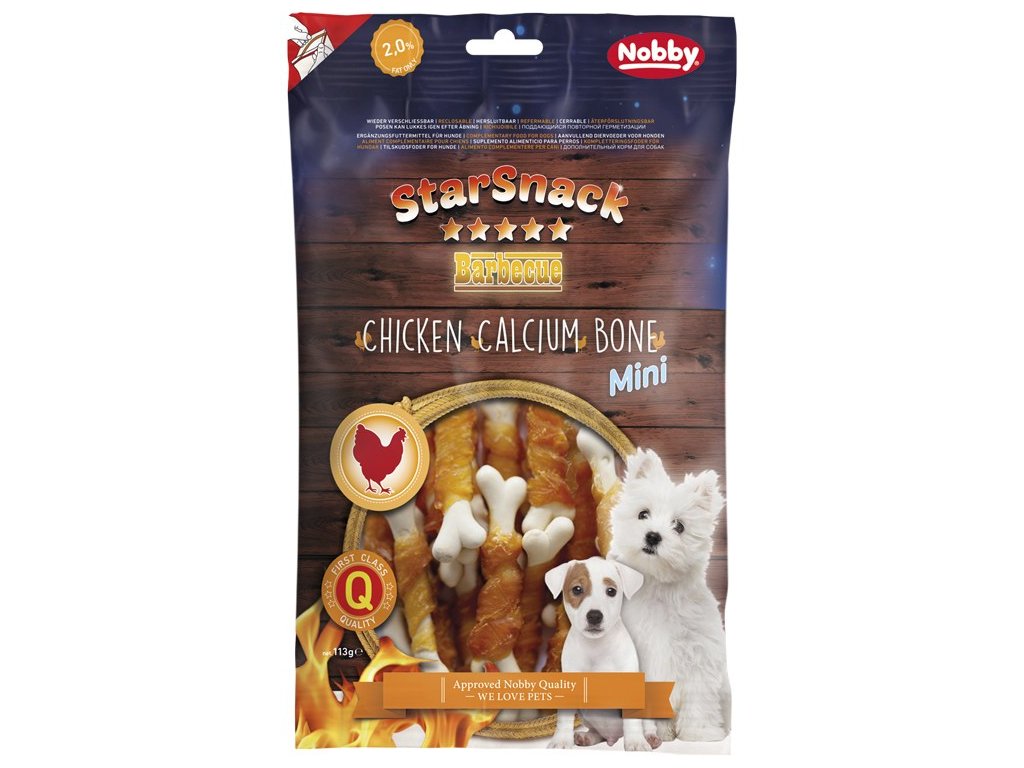 25809 2 nobby starsnack bbq mini kalciova kosticka s kuretem 7cm 70g z kategorie chovatelske potreby a krmiva pro psy pamlsky pro psy susena masicka pro psy