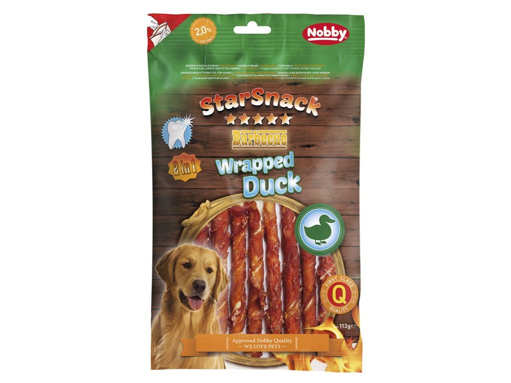 25815 2 nobby starsnack wrapped buvoli tycka s kachnou 113g z kategorie chovatelske potreby a krmiva pro psy pamlsky pro psy zvykaci pamlsky pro psy