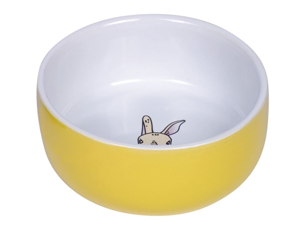 21297 2 nobby rabbit keramicka miska pro hlodavce zluta 11 x 4 5 cm z kategorie chovatelske potreby a krmiva pro hlodavce a mala zvirata misky napajecky misky