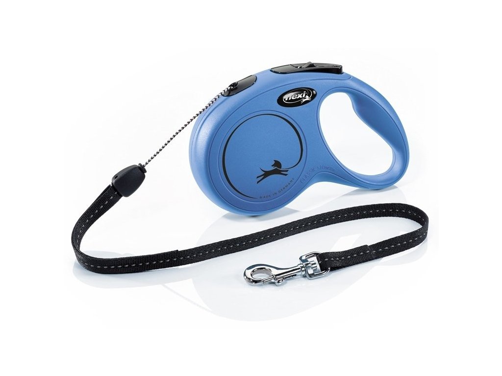 10506 1 flexi new classic s lankove voditko 8m 12kg modra z kategorie chovatelske potreby a krmiva pro psy obojky voditka a postroje pro psy voditka pro psy samonavijeci voditka pro psy