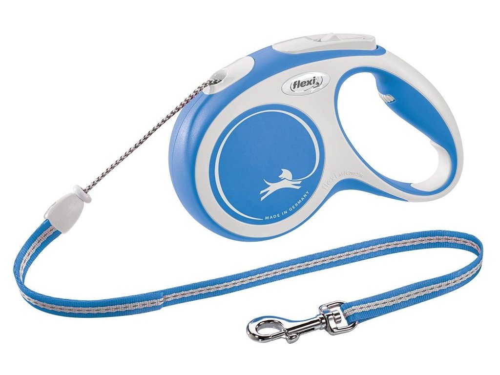 1242 2 flexi new comfort m voditko lanko 5m 20kg modra z kategorie chovatelske potreby a krmiva pro psy obojky voditka a postroje pro psy voditka pro psy samonavijeci voditka pro psy
