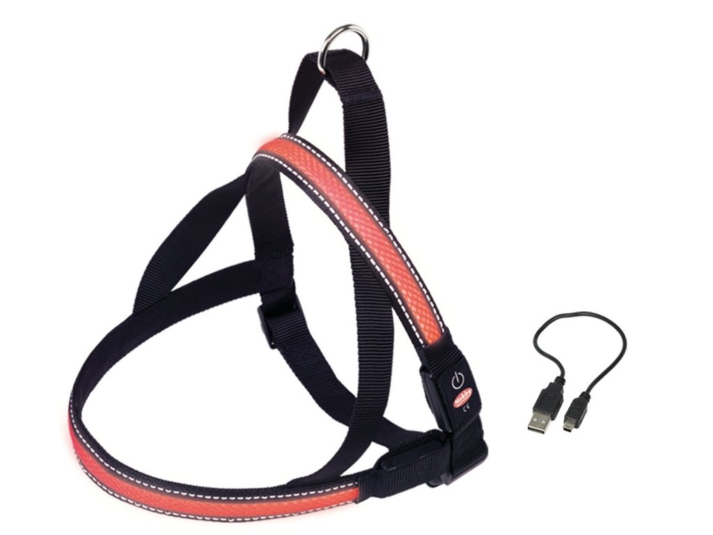 27546 1 nobby flash mesh svitici cerveny postroj vel xl 80 100 cm z kategorie chovatelske potreby a krmiva pro psy obojky voditka a postroje pro psy postroje pro psy