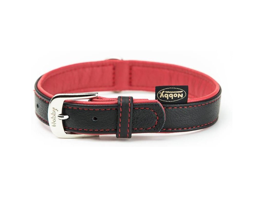 24288 2 nobby pacific kozeny obojek cervene lemovani s 37cm z kategorie chovatelske potreby a krmiva pro psy obojky voditka a postroje pro psy obojky pro psy