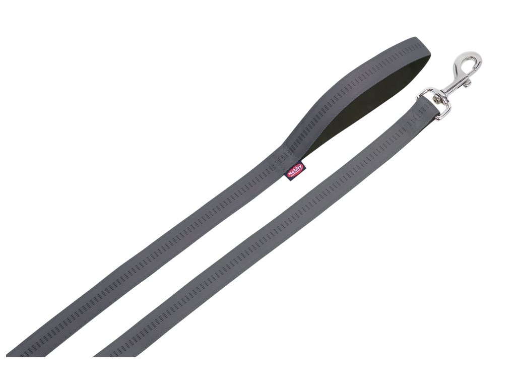 18594 1 nobby soft grip voditko nylon 120cm 10mm tmave seda z kategorie chovatelske potreby a krmiva pro psy obojky voditka a postroje pro psy voditka pro psy klasicka voditka pro psy