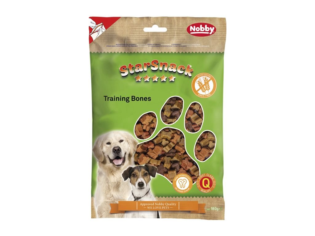 1770 2 nobby starsnack training bones grain free pamlsky 180g z kategorie chovatelske potreby a krmiva pro psy pamlsky pro psy polomekke pamlsky pro psy