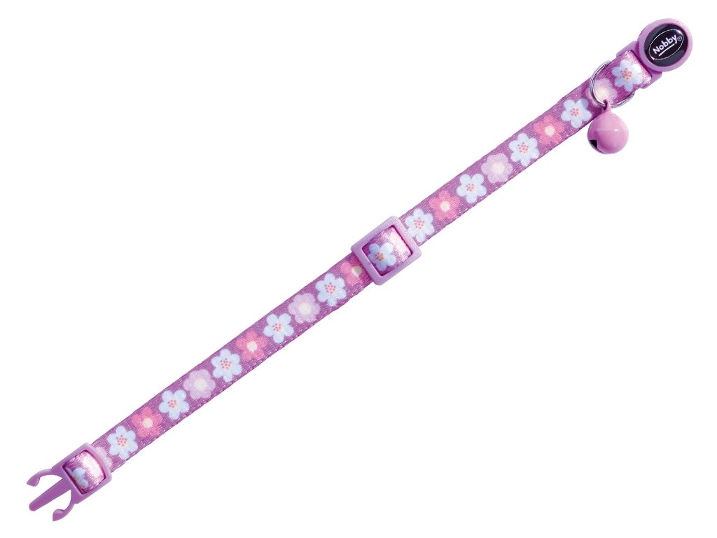 20490 1 nobby flower lilac obojek s rolnickou pro kocky fialovy 1ks z kategorie chovatelske potreby a krmiva pro kocky obojky a voditka pro kocky obojky pro kocky