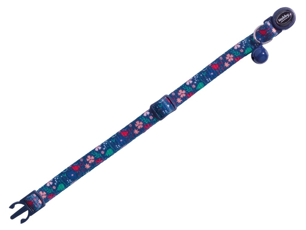 20697 1 nobby flower dark blue obojek s rolnickou pro kocky tmave modry 1ks z kategorie chovatelske potreby a krmiva pro kocky obojky a voditka pro kocky obojky pro kocky