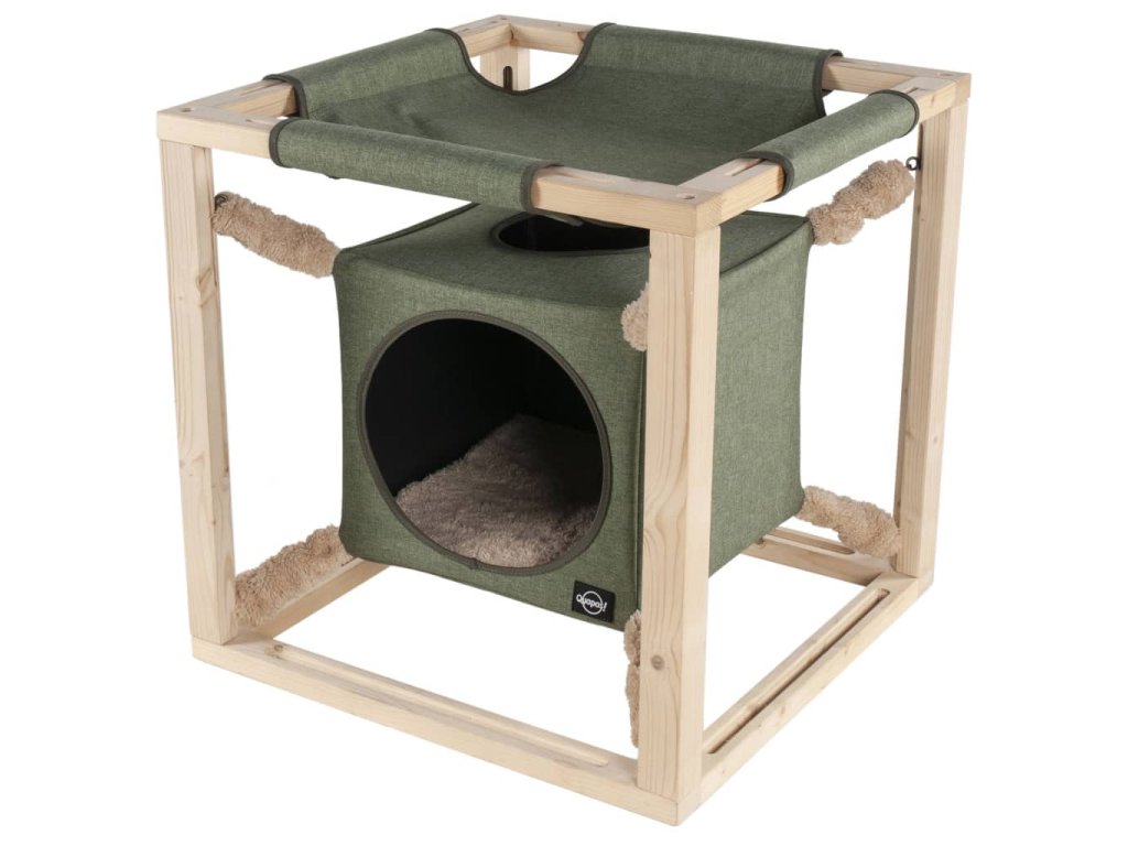 54165 odpocivadlo quapas catcube l zelena z kategorie chovatelske potreby a krmiva pro kocky pelisky dvirka a ostatni doplnky pro kocky kukane iglu pro kocky
