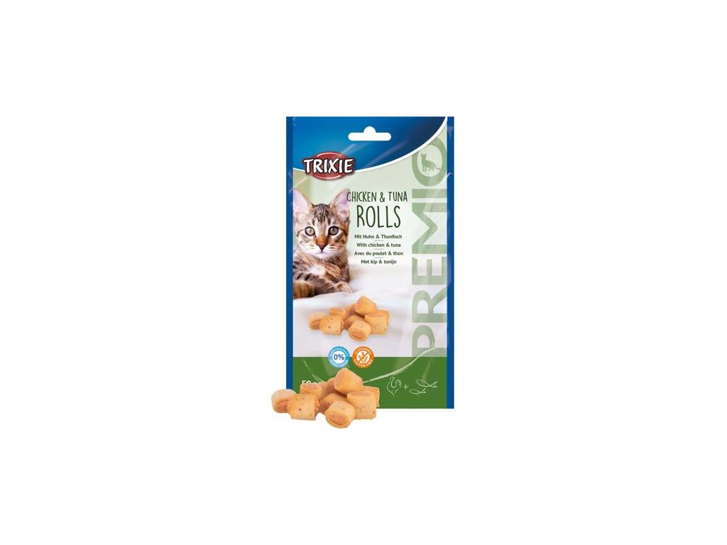 75564 3 ttrixie premio chicken tuna rolls valecky s tunakem a kuretem 50 g z kategorie chovatelske potreby a krmiva pro kocky krmivo a pamlsky pro kocky pamlsky pro kocky