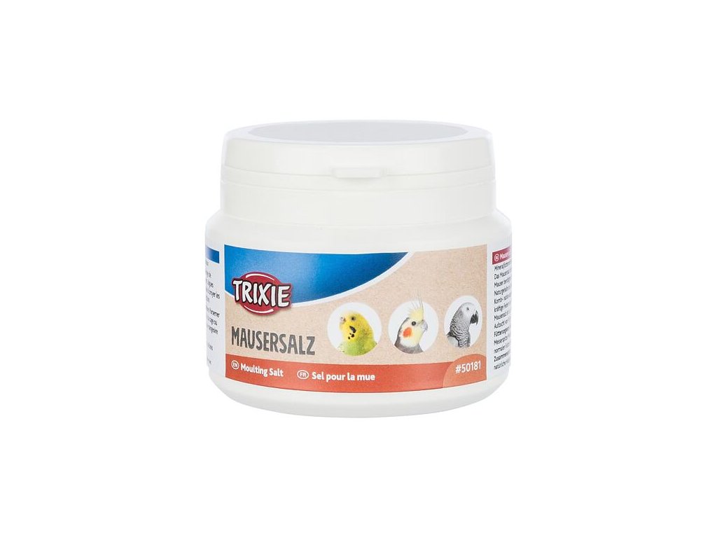 62021 1 trixie mausersalz preperovaci sul pro ptactvo 150 g z kategorie chovatelske potreby pro ptaky a papousky vitaminy mineraly pro papousky vitaminy pro papousky