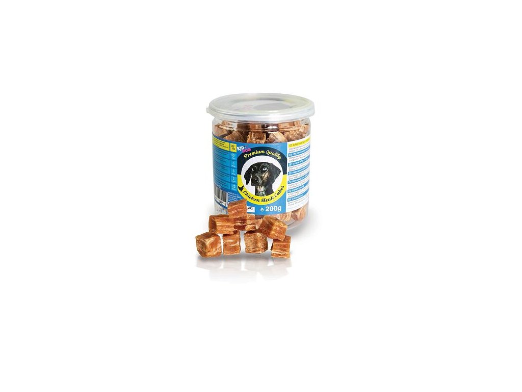 76218 3 kiddog kureci masicko v kosticce premium quality 200 g doza z kategorie chovatelske potreby a krmiva pro psy pamlsky pro psy susena masicka pro psy