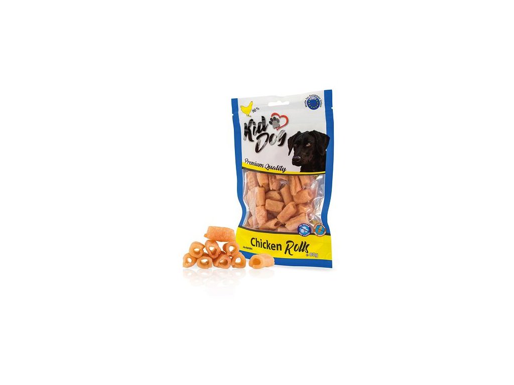 76332 2 kiddog kureci trubicky rezane 80 g z kategorie chovatelske potreby a krmiva pro psy pamlsky pro psy polomekke pamlsky pro psy