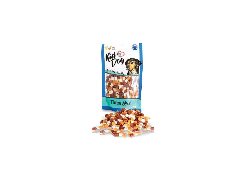 76281 3 kiddog kureci a kachni masicko s treskou 80 g z kategorie chovatelske potreby a krmiva pro psy pamlsky pro psy susena masicka pro psy