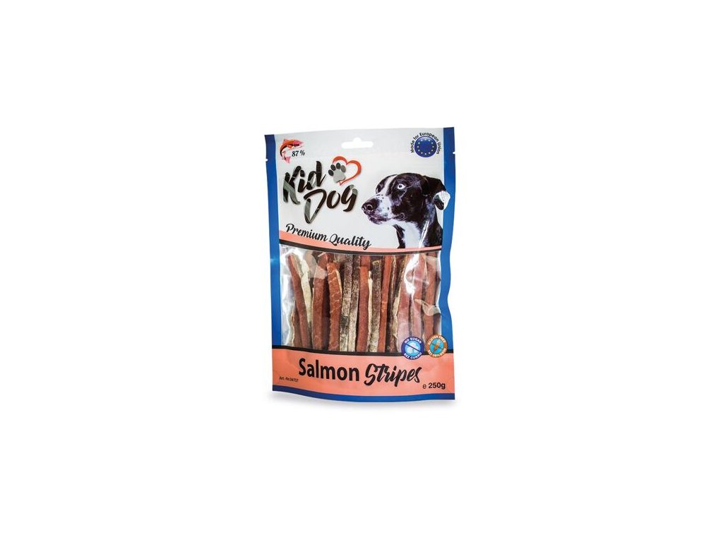 76110 2 kiddog 100 losos v prouzku 250 g z kategorie chovatelske potreby a krmiva pro psy pamlsky pro psy susena masicka pro psy