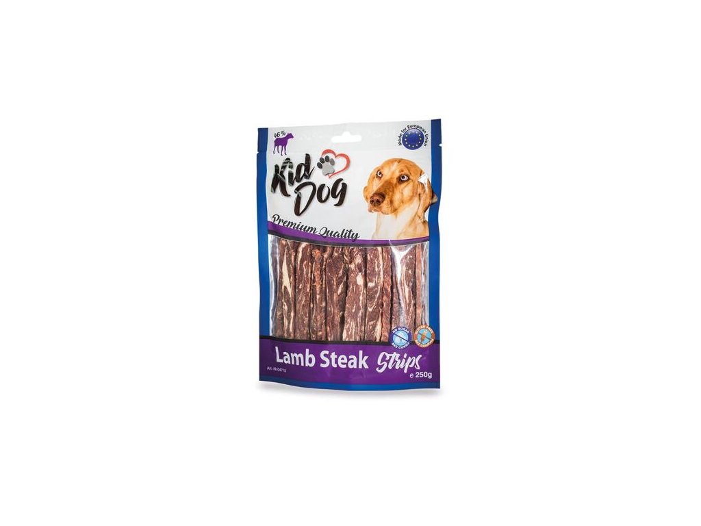 76362 3 kiddog jehneci steak v prouzku 12 0 8 cm 250 g z kategorie chovatelske potreby a krmiva pro psy pamlsky pro psy tycinky salamky pro psy