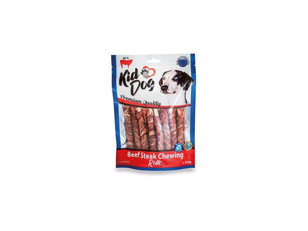 76233 2 kiddog hovezi steak na buvoli tycince 8 mm 12 cm 250 g z kategorie chovatelske potreby a krmiva pro psy pamlsky pro psy zvykaci pamlsky pro psy