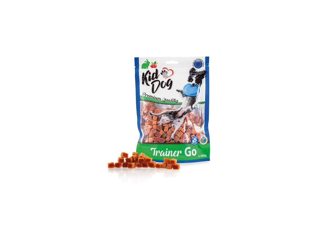 76386 2 kiddog trainer go mini kosticky s kralikem a brusinkami 250 g z kategorie chovatelske potreby a krmiva pro psy pamlsky pro psy tycinky salamky pro psy
