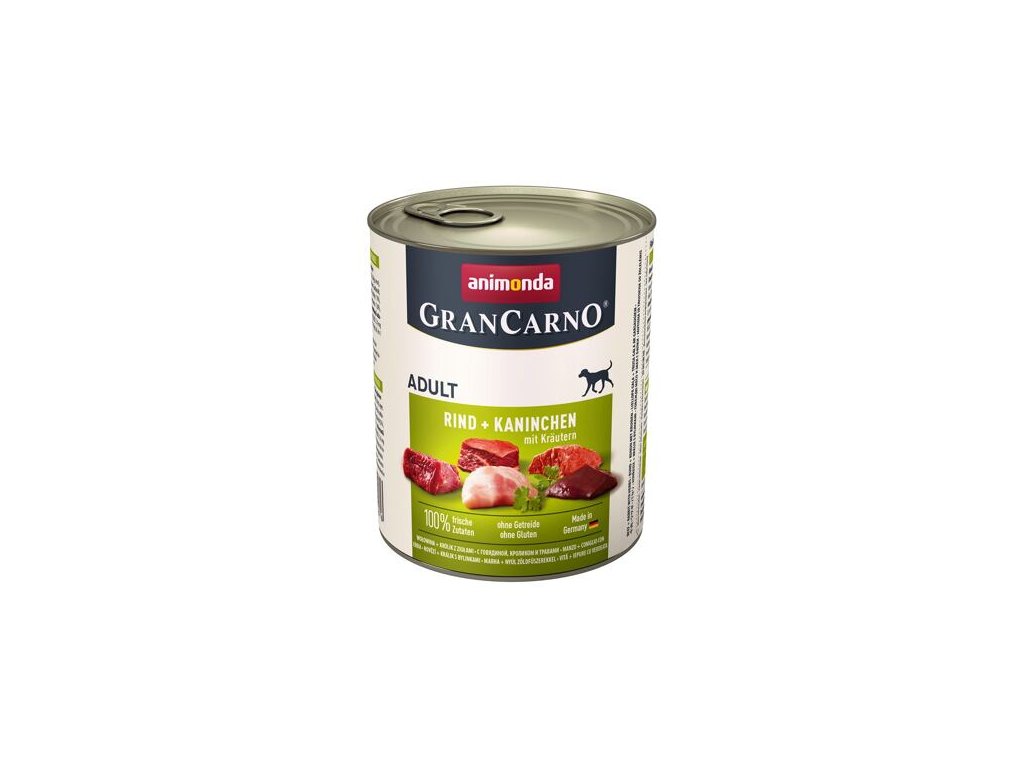 12675 animonda grancarno konzerva hovezi kralik bylinky 800g z kategorie chovatelske potreby a krmiva pro psy krmiva pro psy konzervy pro psy