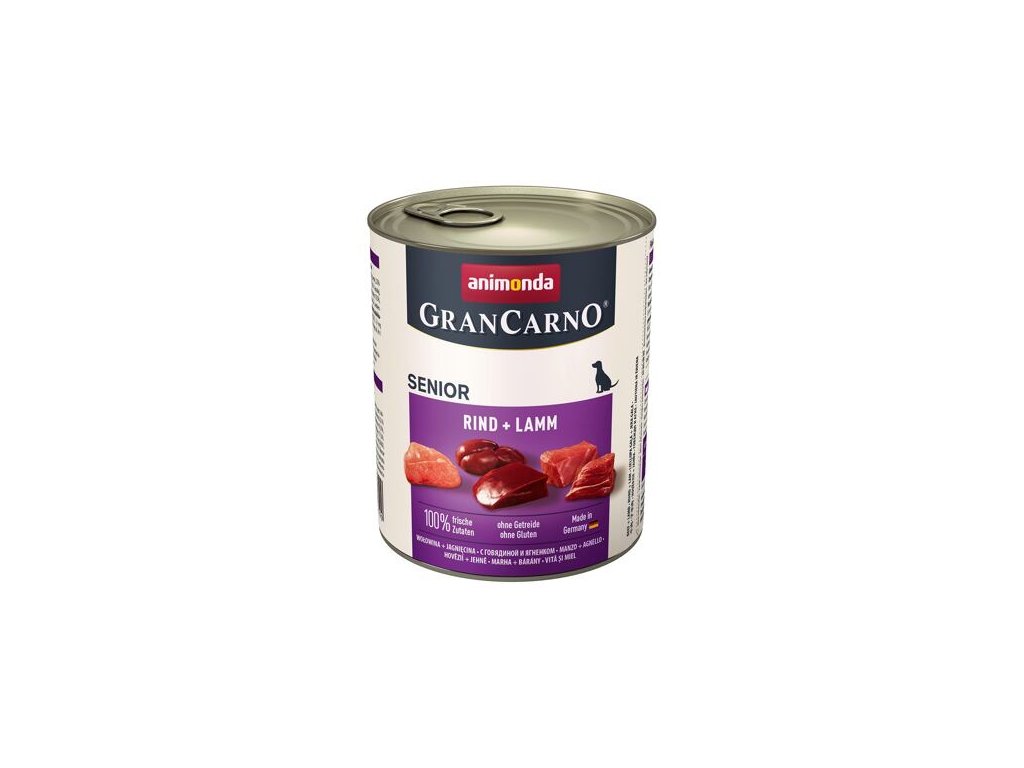 11844 animonda grancarno senior konzerva hovezi jehneci 800g z kategorie chovatelske potreby a krmiva pro psy krmiva pro psy konzervy pro psy