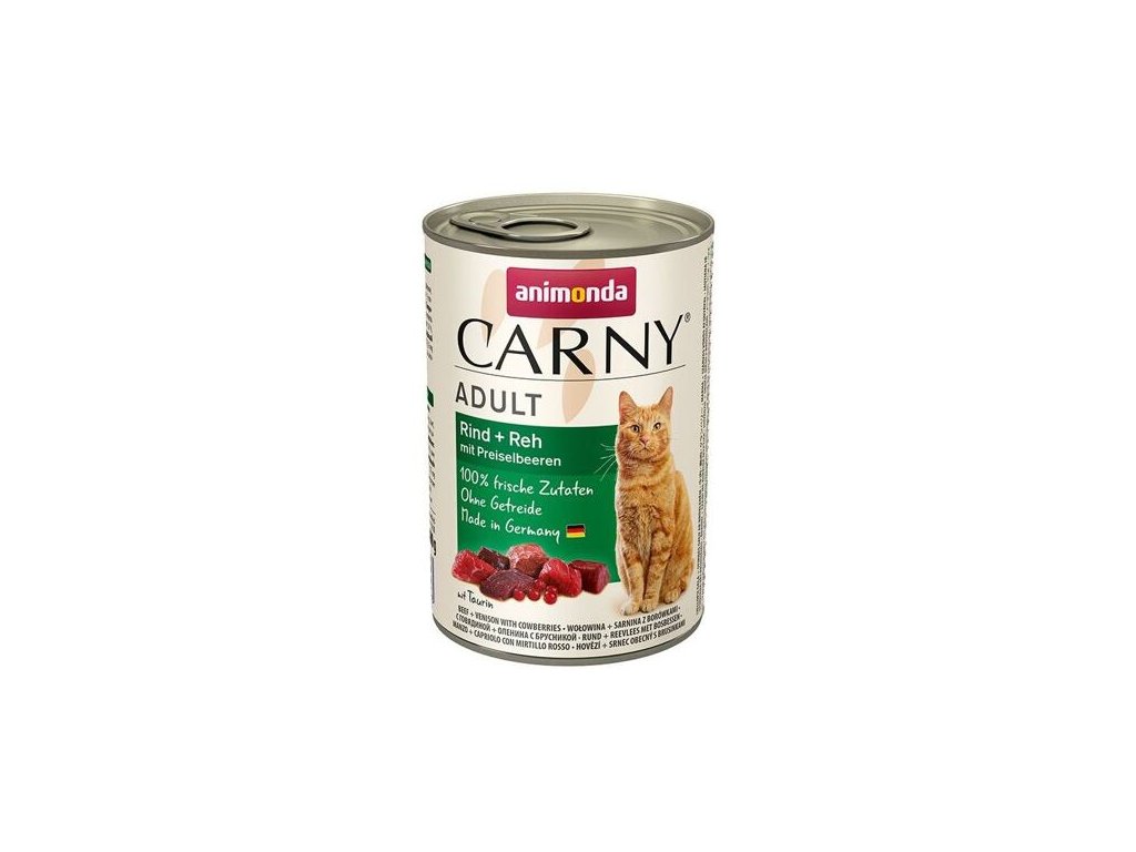 27909 animonda carny adult hovezi srnci a brusinky 400g z kategorie chovatelske potreby a krmiva pro kocky krmivo a pamlsky pro kocky konzervy pro kocky