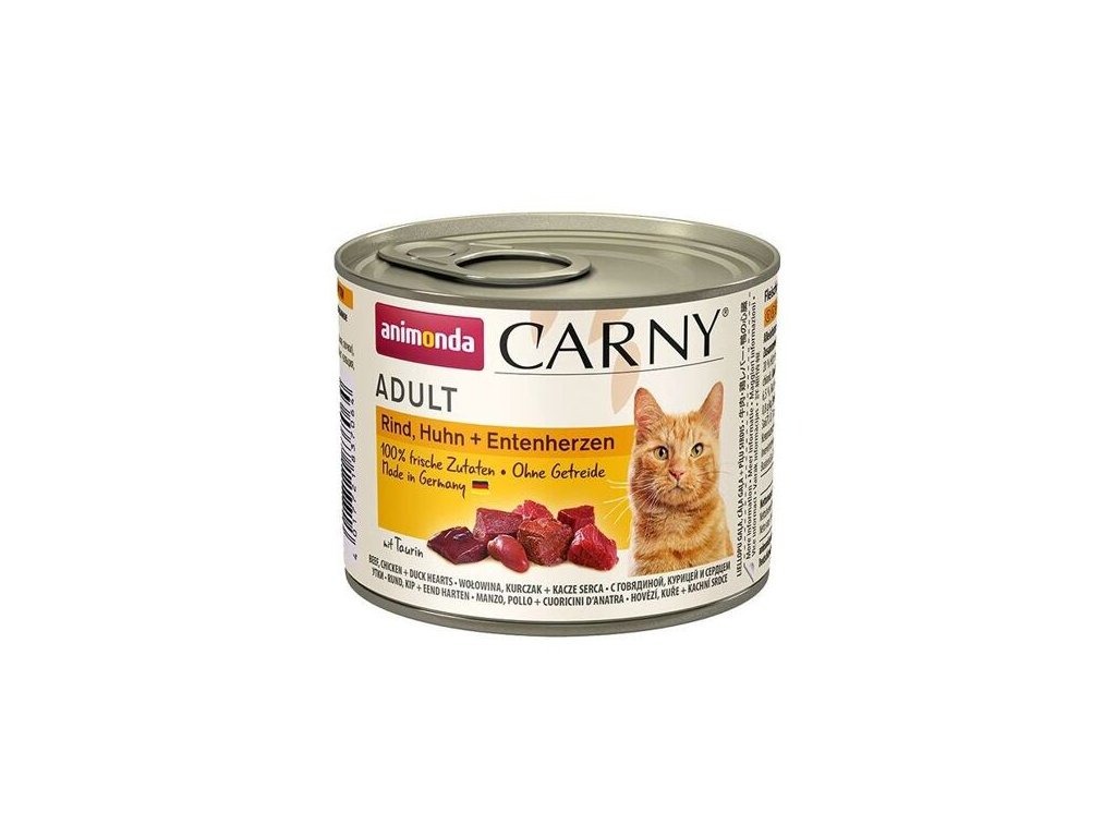 59261 1 animonda konzerva carny adult hovezi kure kachni srdce 200g z kategorie chovatelske potreby a krmiva pro kocky krmivo a pamlsky pro kocky konzervy pro kocky
