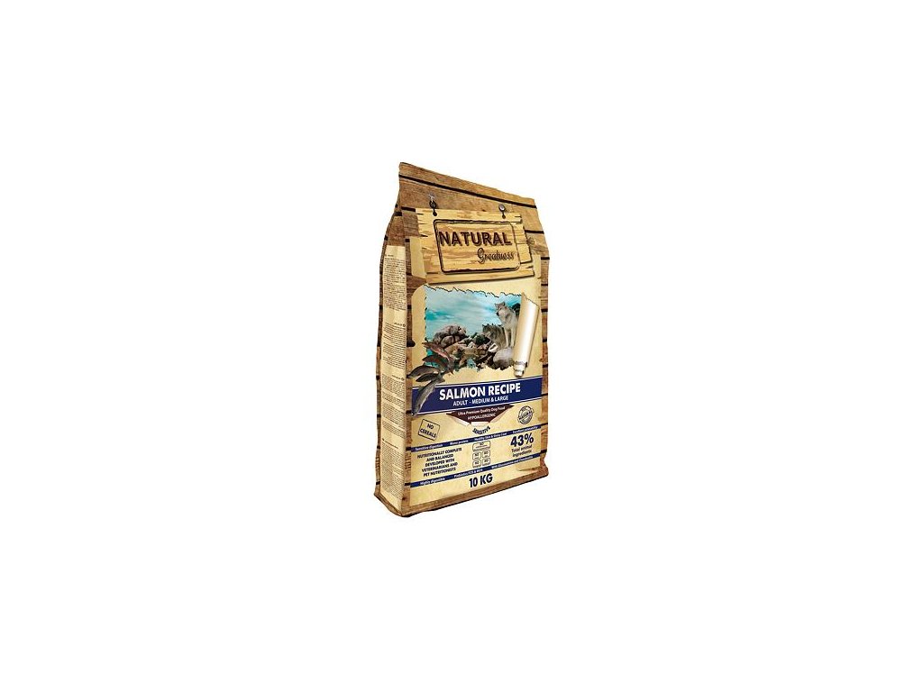 79272 1 natural greatness salmon recipe m l 2 kg z kategorie chovatelske potreby a krmiva pro psy krmiva pro psy granule pro psy