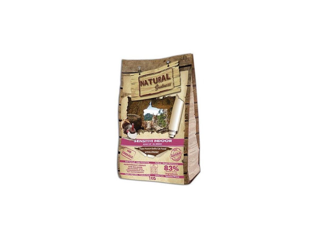 79308 2 natural greatness sensitive indoor cat recipe 2kg z kategorie chovatelske potreby a krmiva pro kocky krmivo a pamlsky pro kocky granule pro kocky