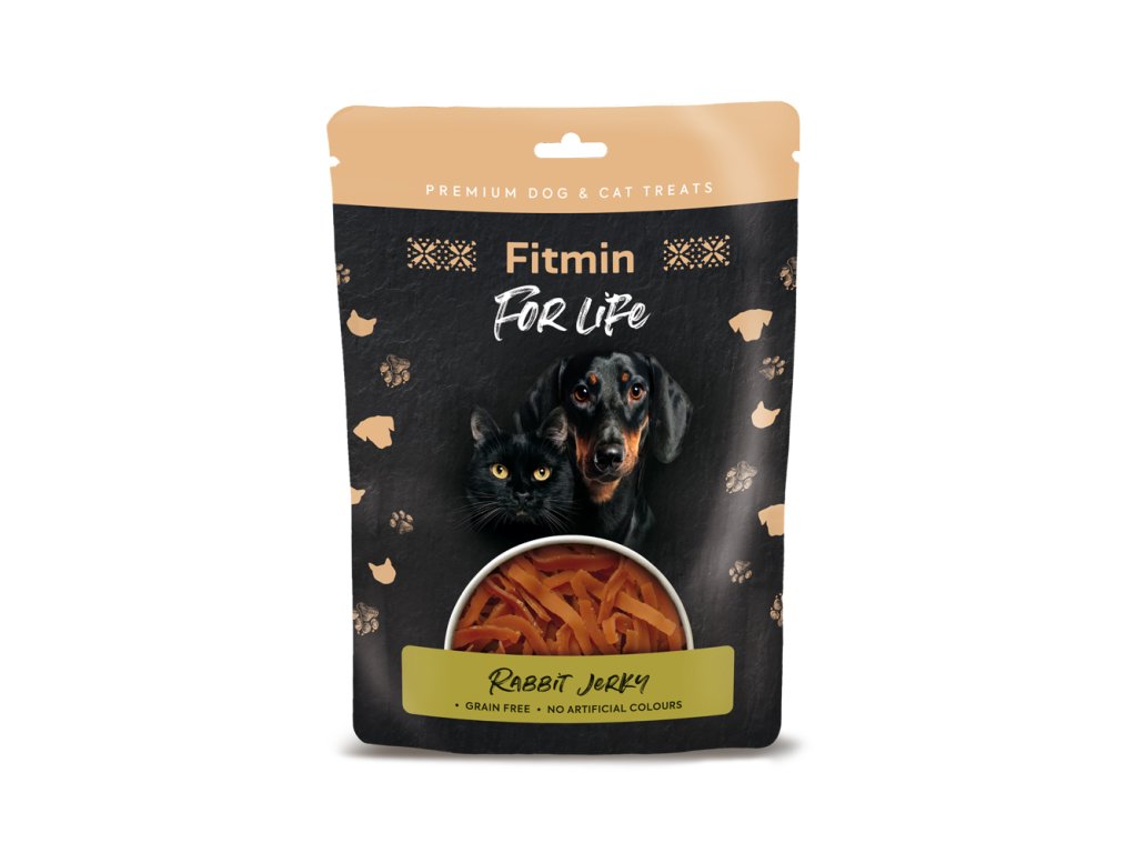 79110 3 fitmin for life pochoutka jerky kralici masicka 70g z kategorie chovatelske potreby a krmiva pro psy pamlsky pro psy susena masicka pro psy