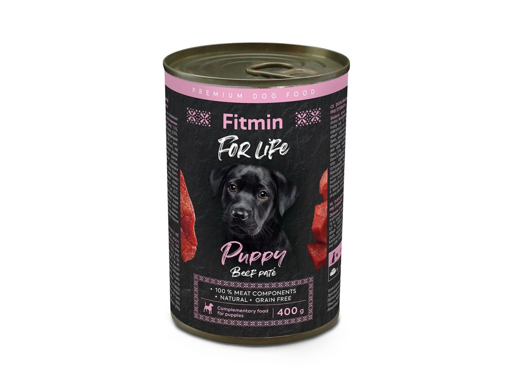 53472 1 fitmin for life hovezi konzerva pro stenata 400g z kategorie chovatelske potreby a krmiva pro psy krmiva pro psy konzervy pro psy