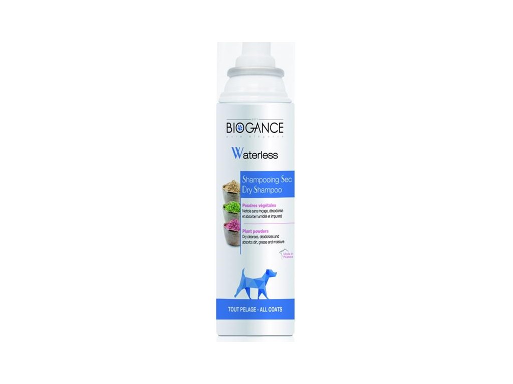 77484 1 biogance waterless dog suchy sampon pro psy 150 ml z kategorie chovatelske potreby a krmiva pro psy hygiena a kosmetika psa sampony a spreje pro psy