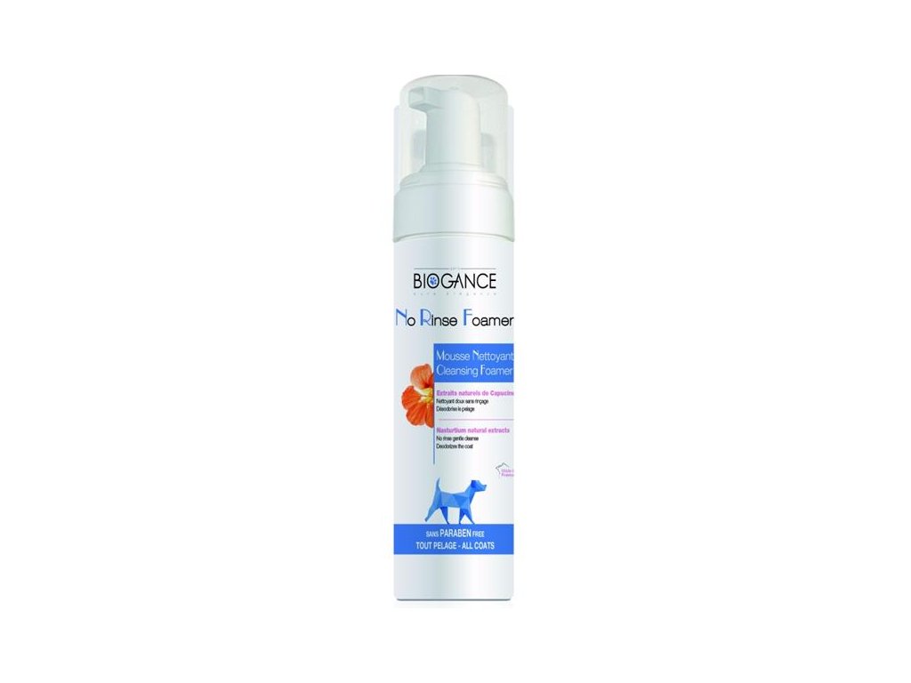 77493 1 biogance no rinse foamer dog pro psy 200 ml z kategorie chovatelske potreby a krmiva pro psy hygiena a kosmetika psa sampony a spreje pro psy